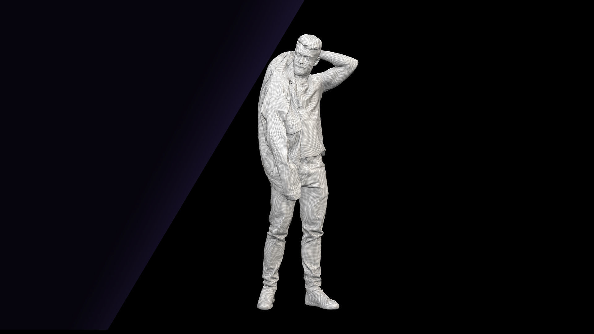 Cleaned 3D Body Scan Ethan White Jacket 3D model_11