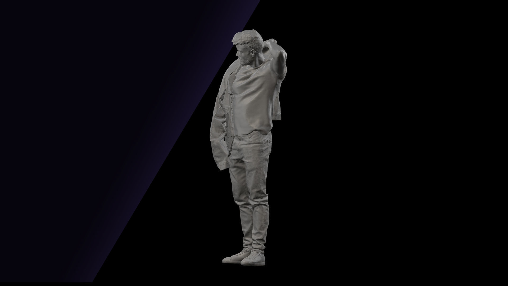 Cleaned 3D Body Scan Ethan White Jacket 3D model_9