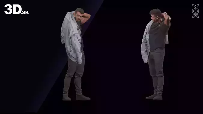 Cleaned 3D Body Scan Ethan White Jacket