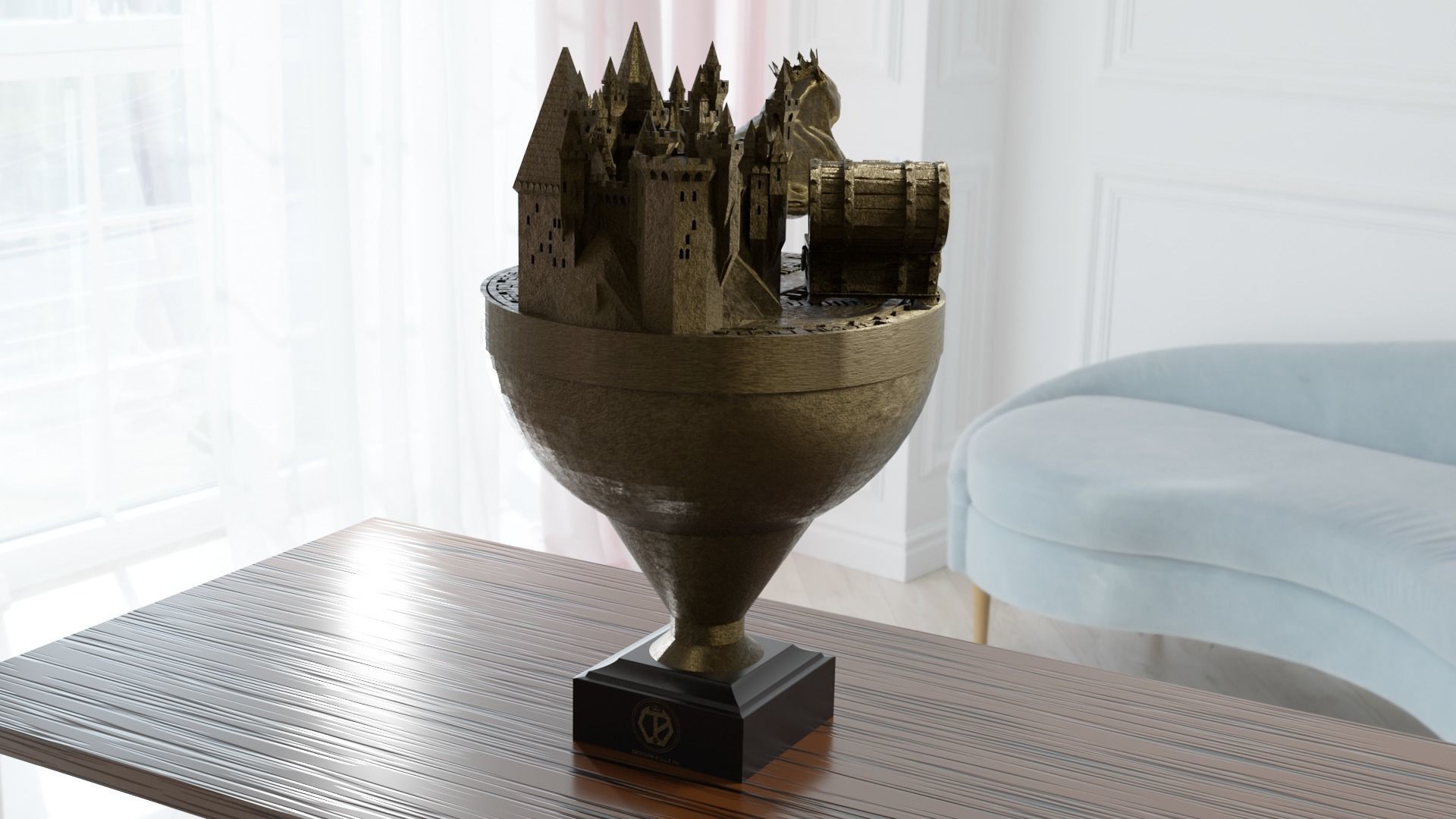 American Bully Trophy 3D print model_1