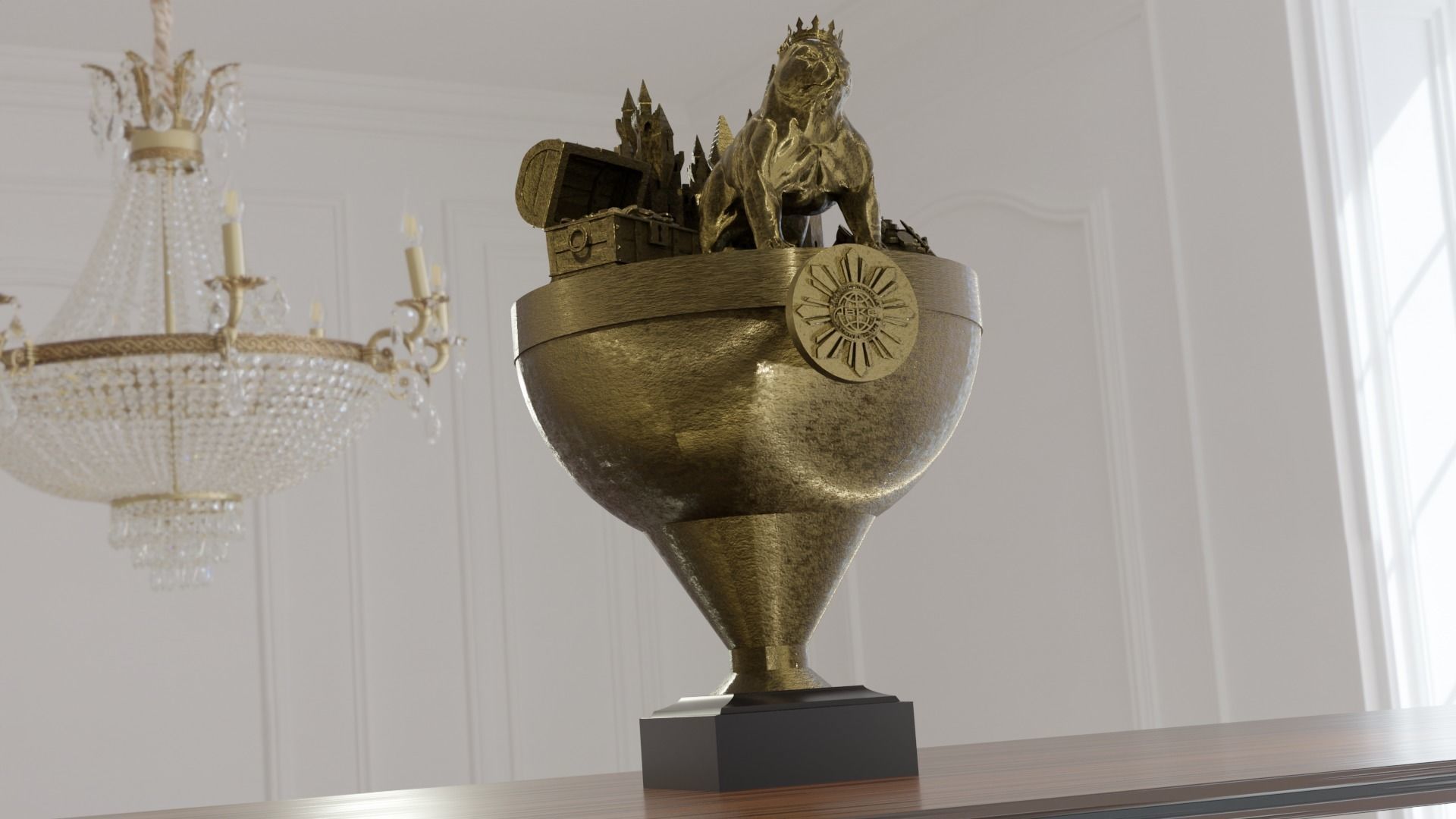 American Bully Trophy 3D print model_4