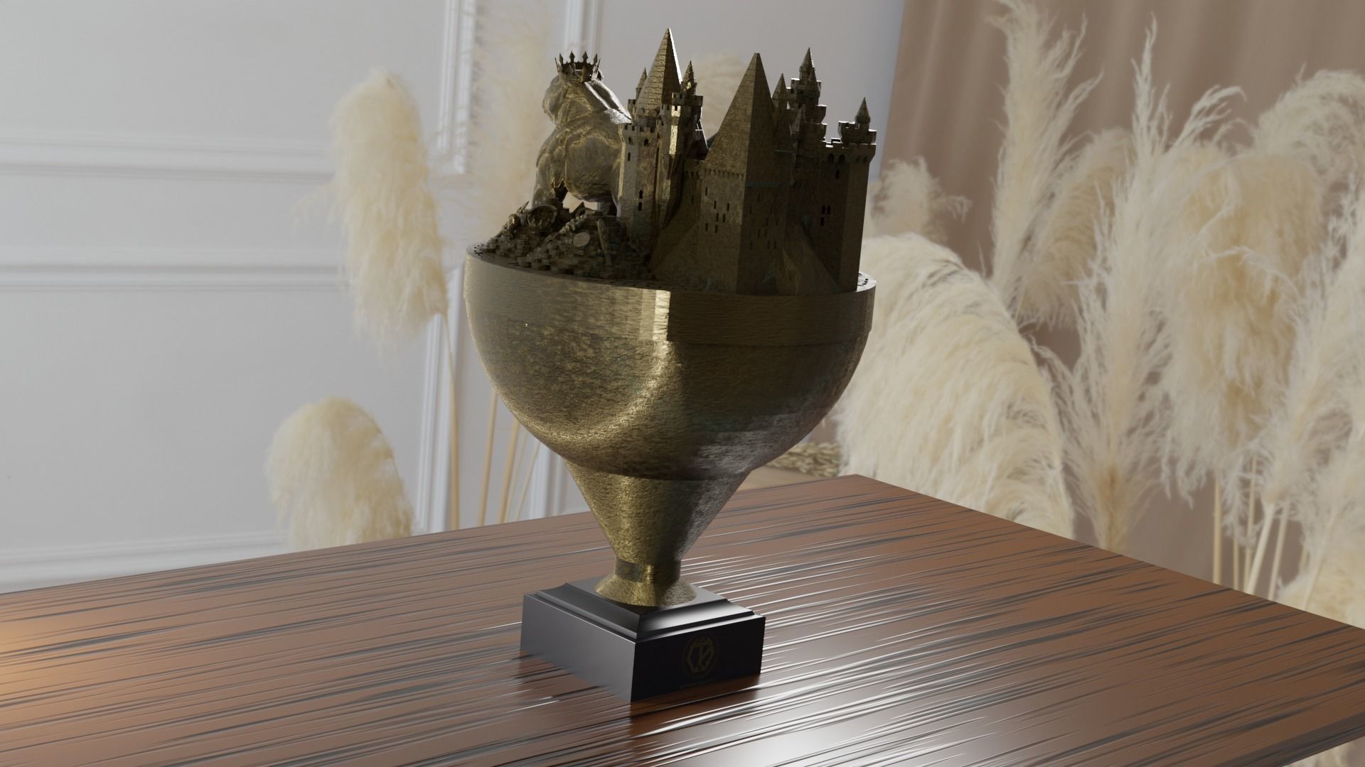 American Bully Trophy 3D print model_2