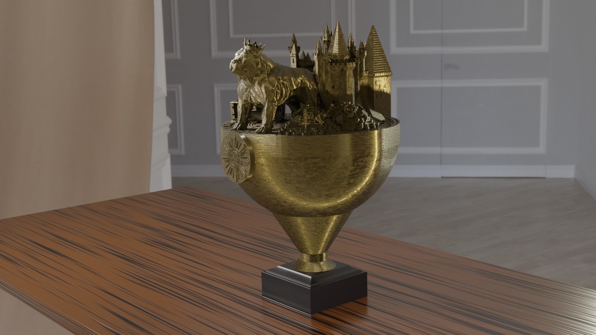 American Bully Trophy 3D print model_3