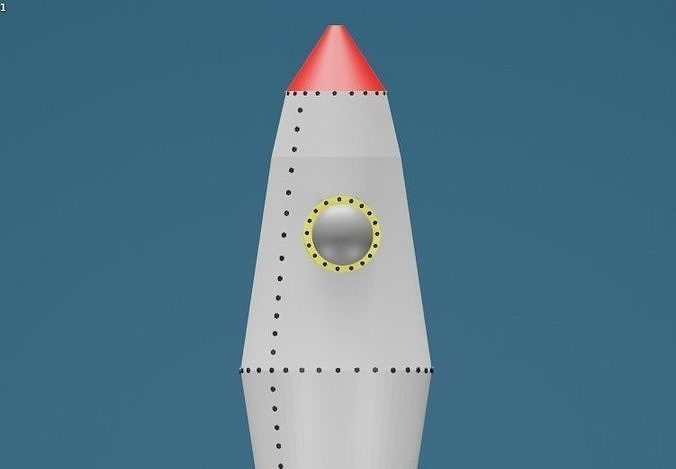 Low poly 3d model of a rocket Low-poly 3D model