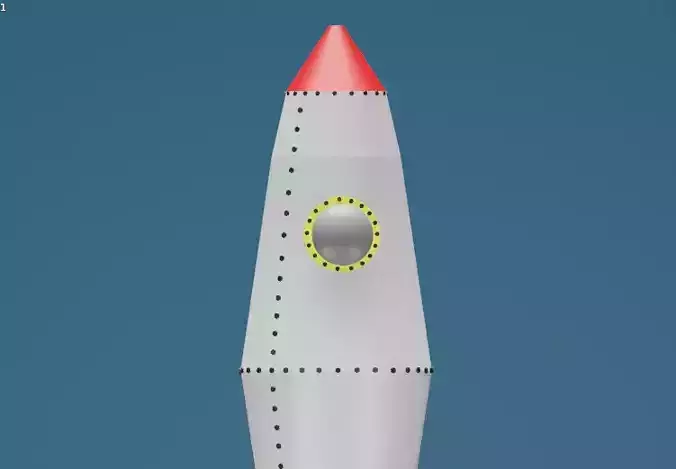 Low poly 3d model of a rocket Low-poly 3D model