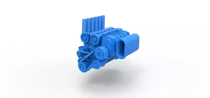 Supercharged straight-six engine Version 2 Scale 1 to 25