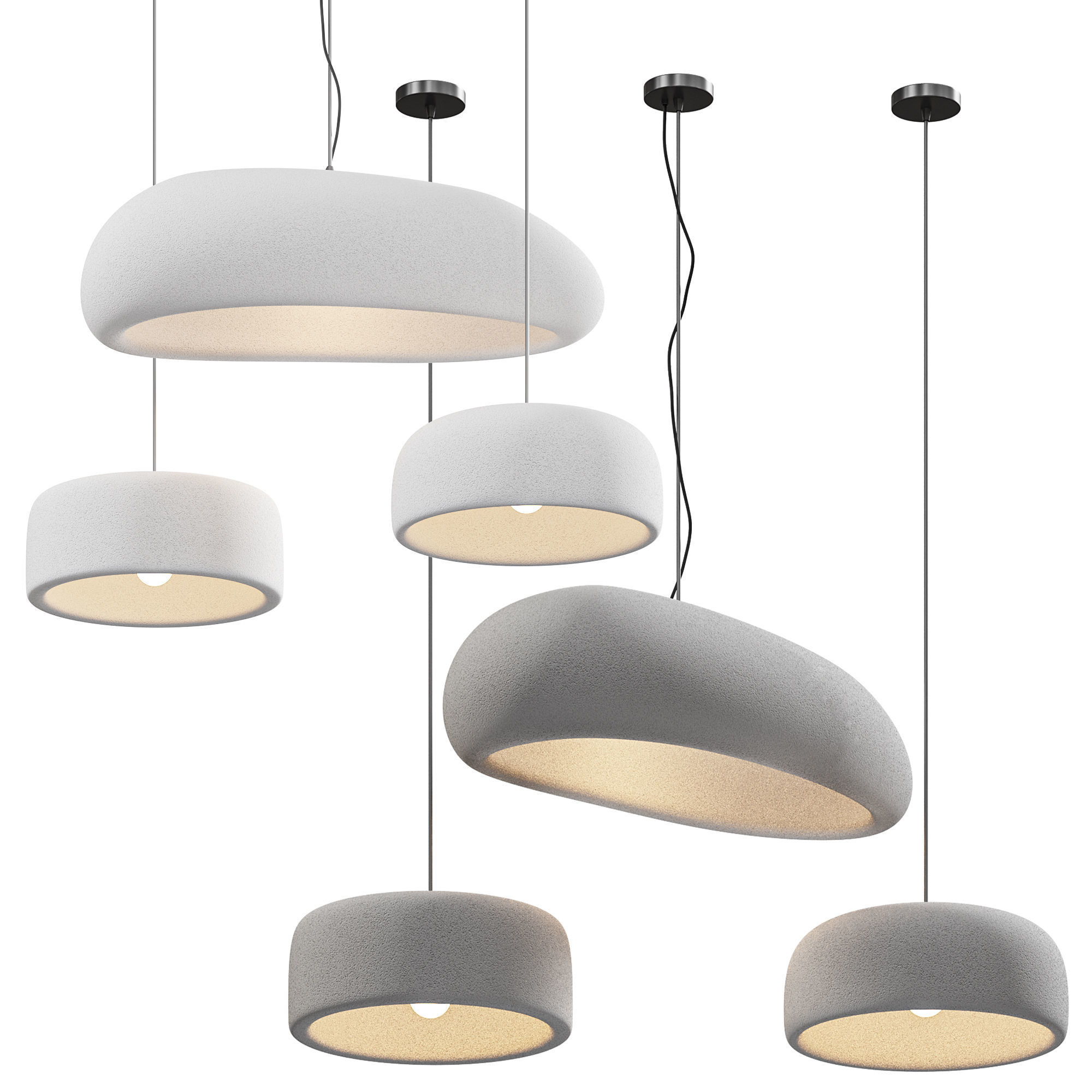 Potcover Clouds Pendant Light 3D model_2
