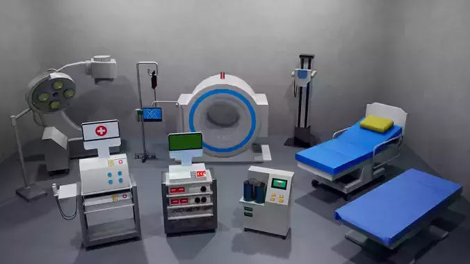 Medical equipment - low poly