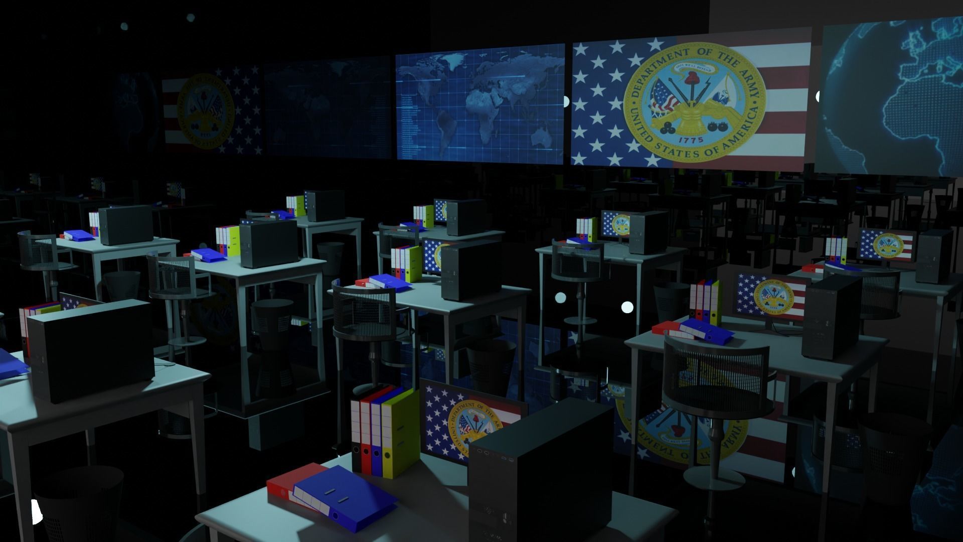 Military Control Room 3D model_4