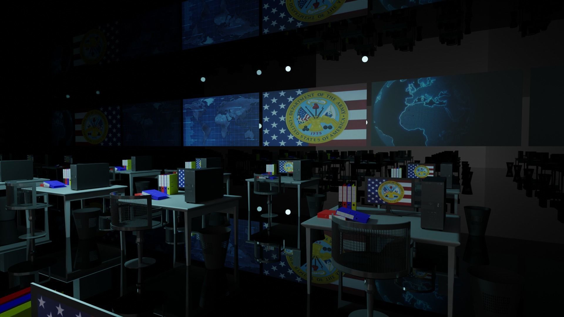 Military Control Room 3D model_6