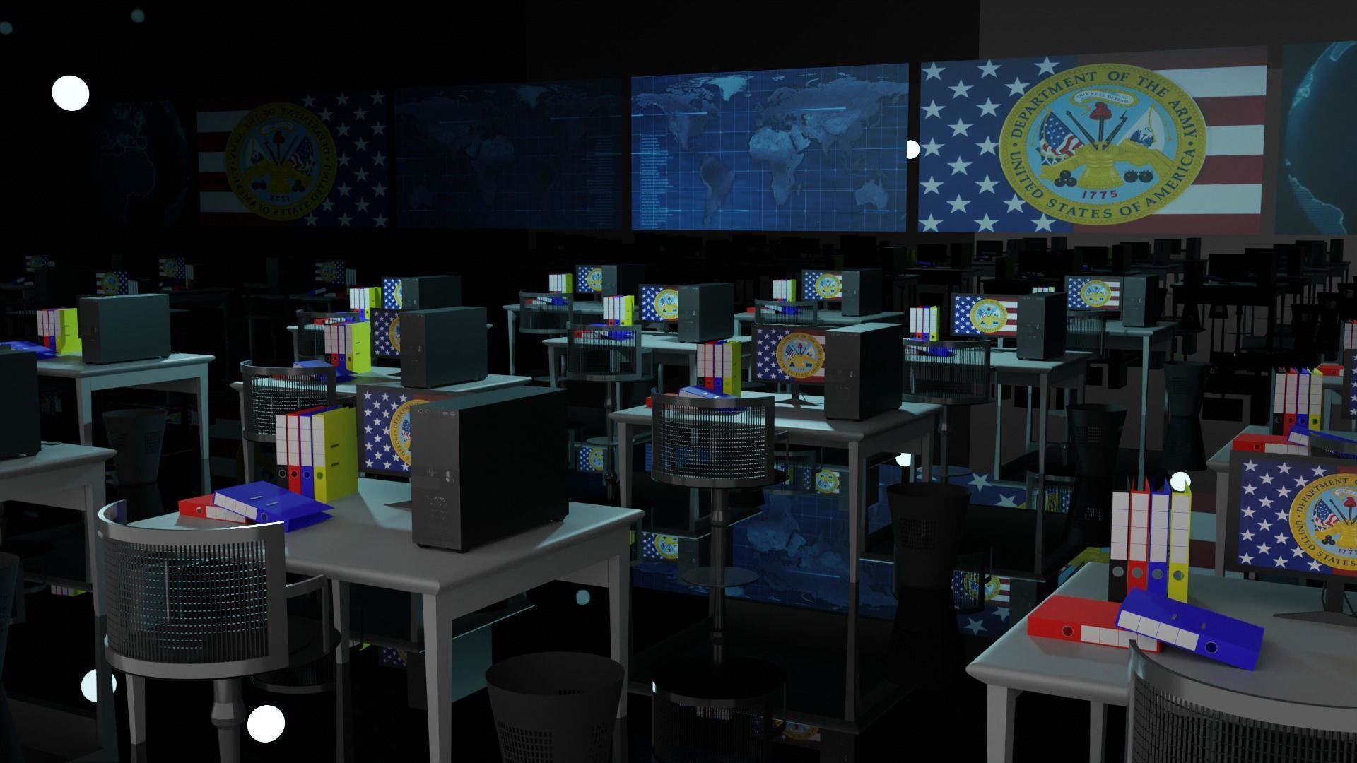 Military Control Room 3D model_2