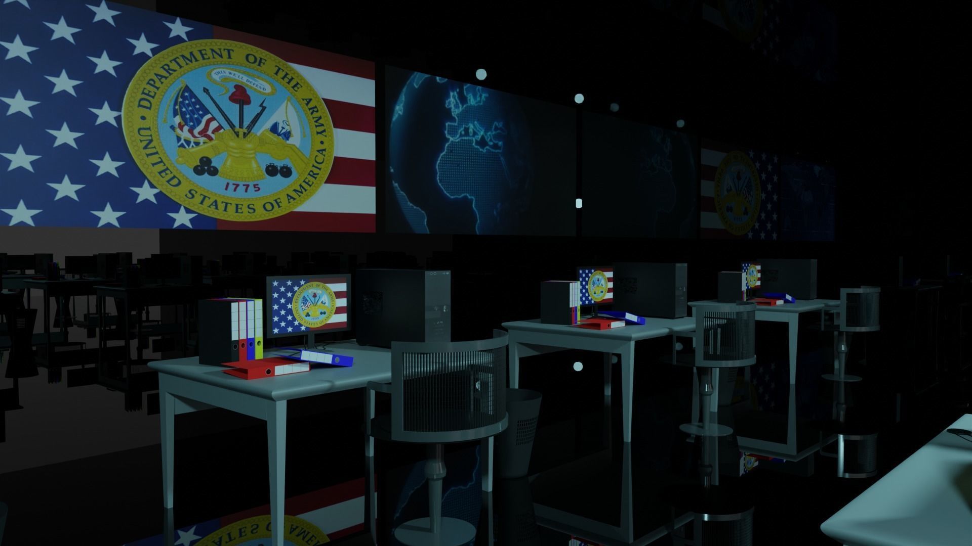 Military Control Room 3D model_5