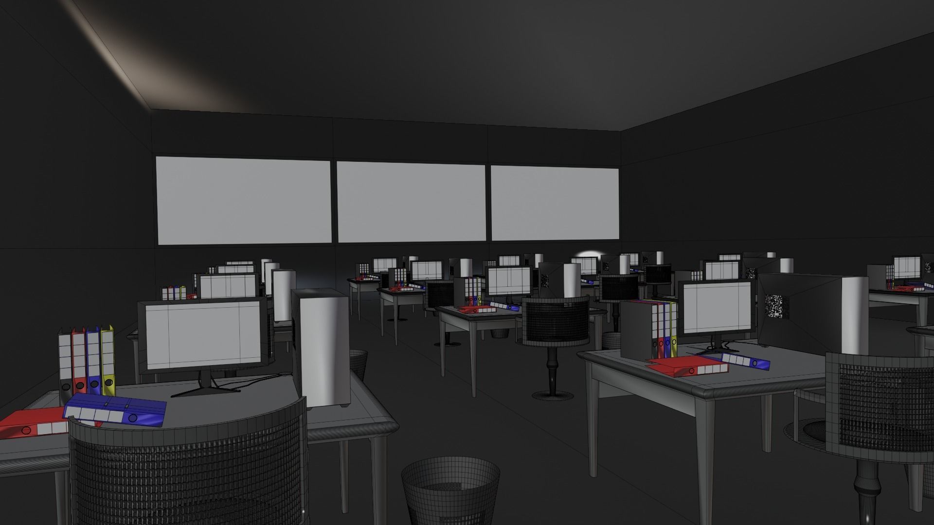 Military Control Room Low-poly 3D model_7