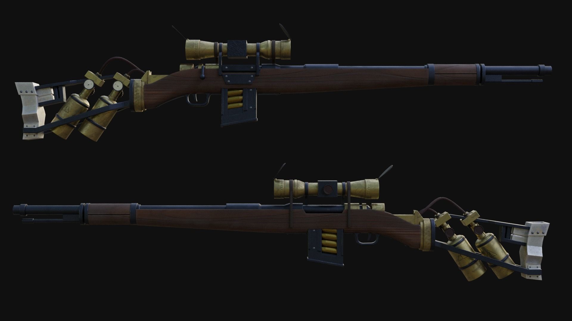 SR1 - Rifle Low-poly 3D model_3