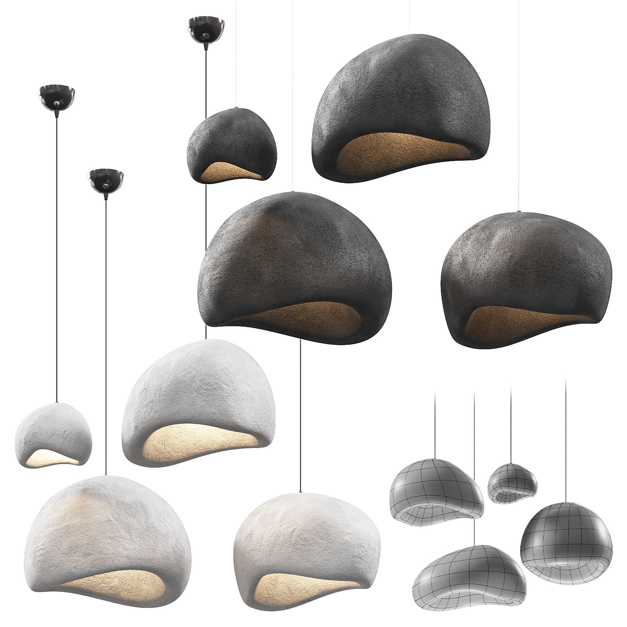 Potcover  Clouds  Pendant  Light 3D model_1