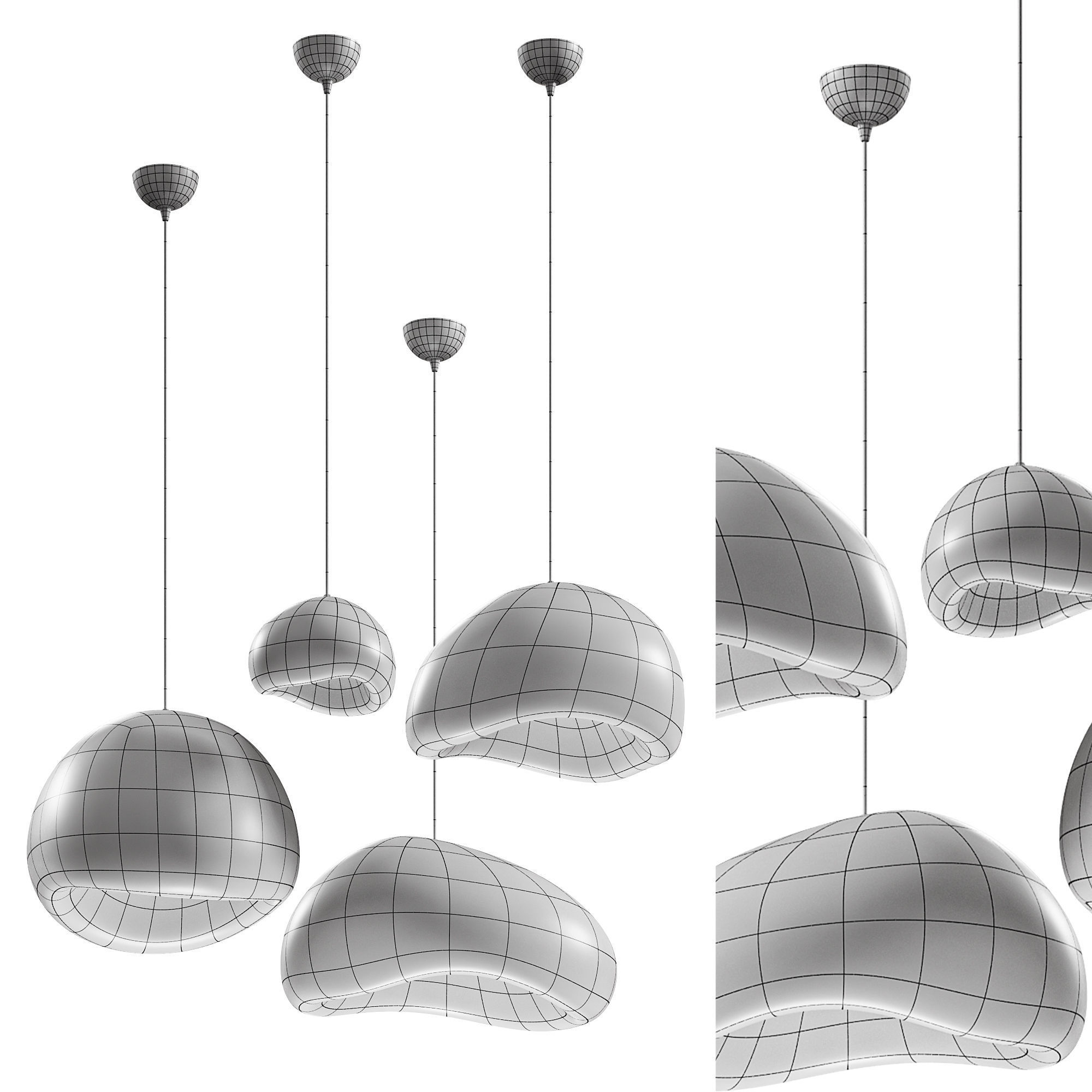Potcover  Clouds  Pendant  Light 3D model_2