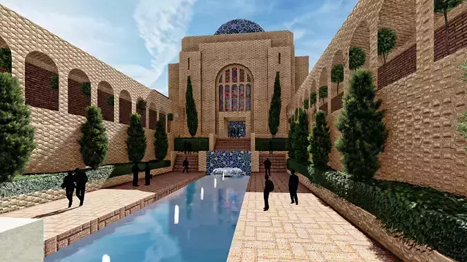 Tourism Museum Garden 3D model