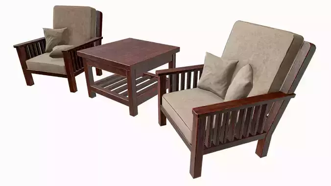 Semi aged Wooden Sofa