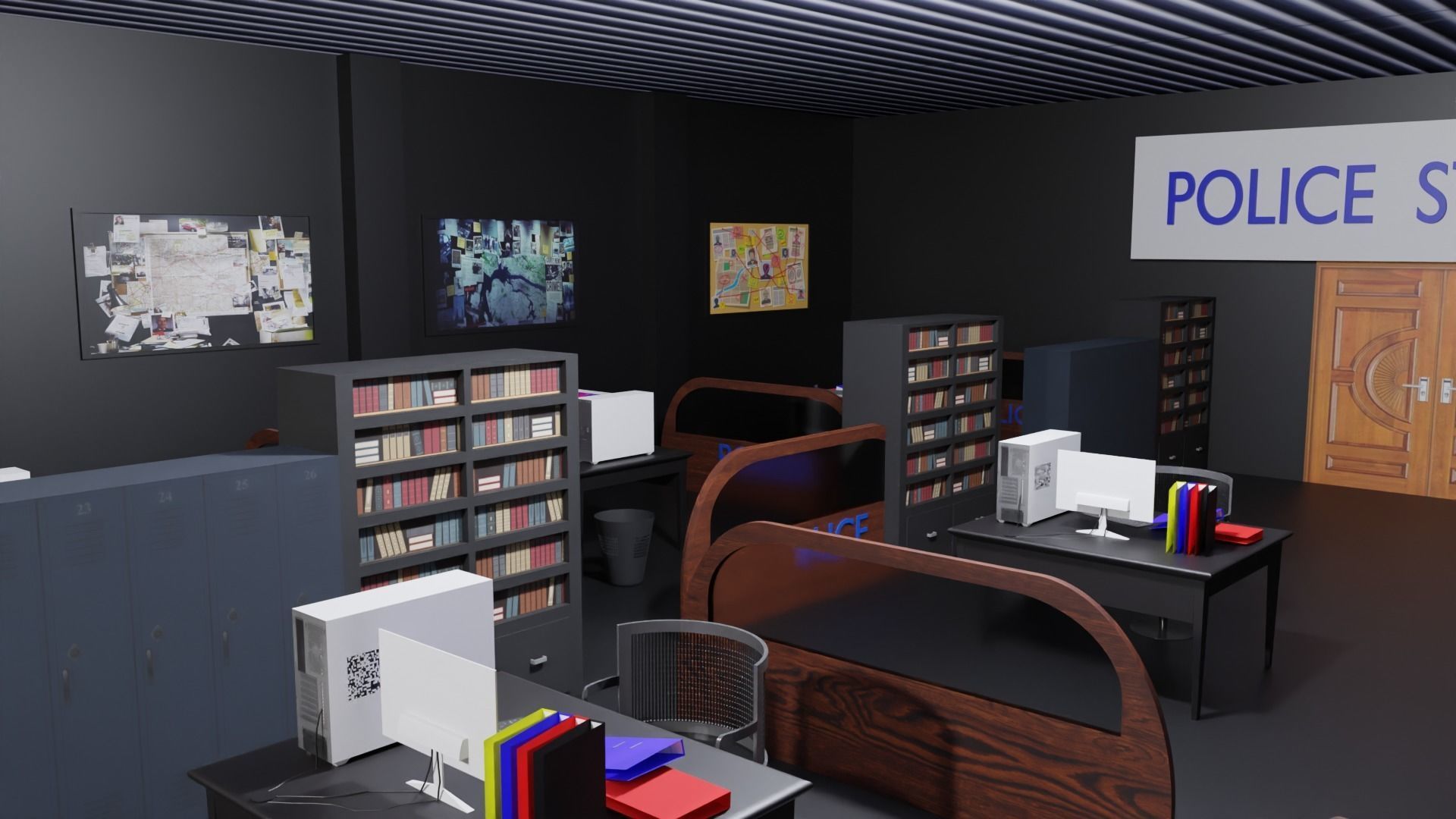 Police Station Interior Low-poly 3D model_6