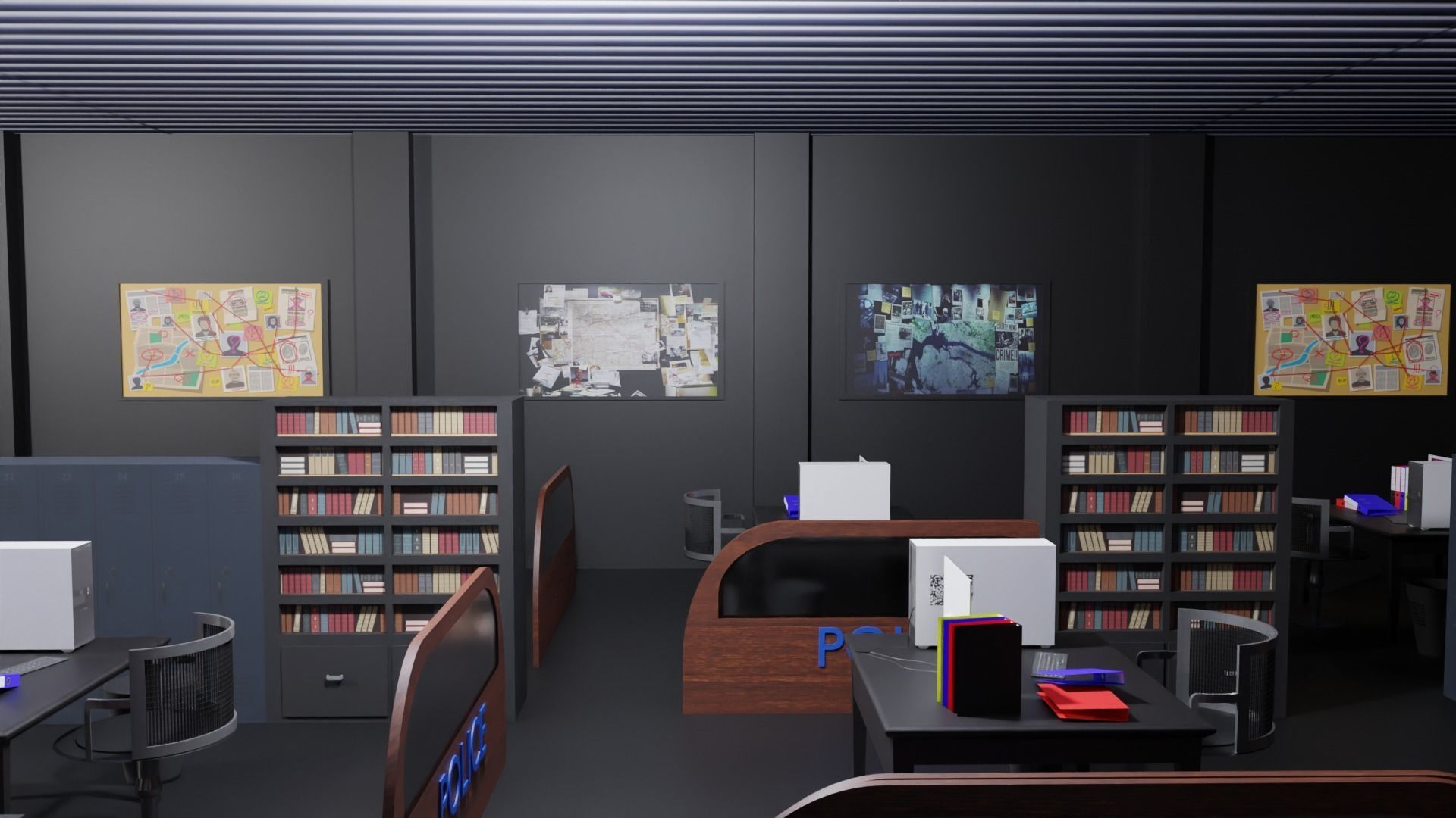Police Station Interior Low-poly 3D model_5