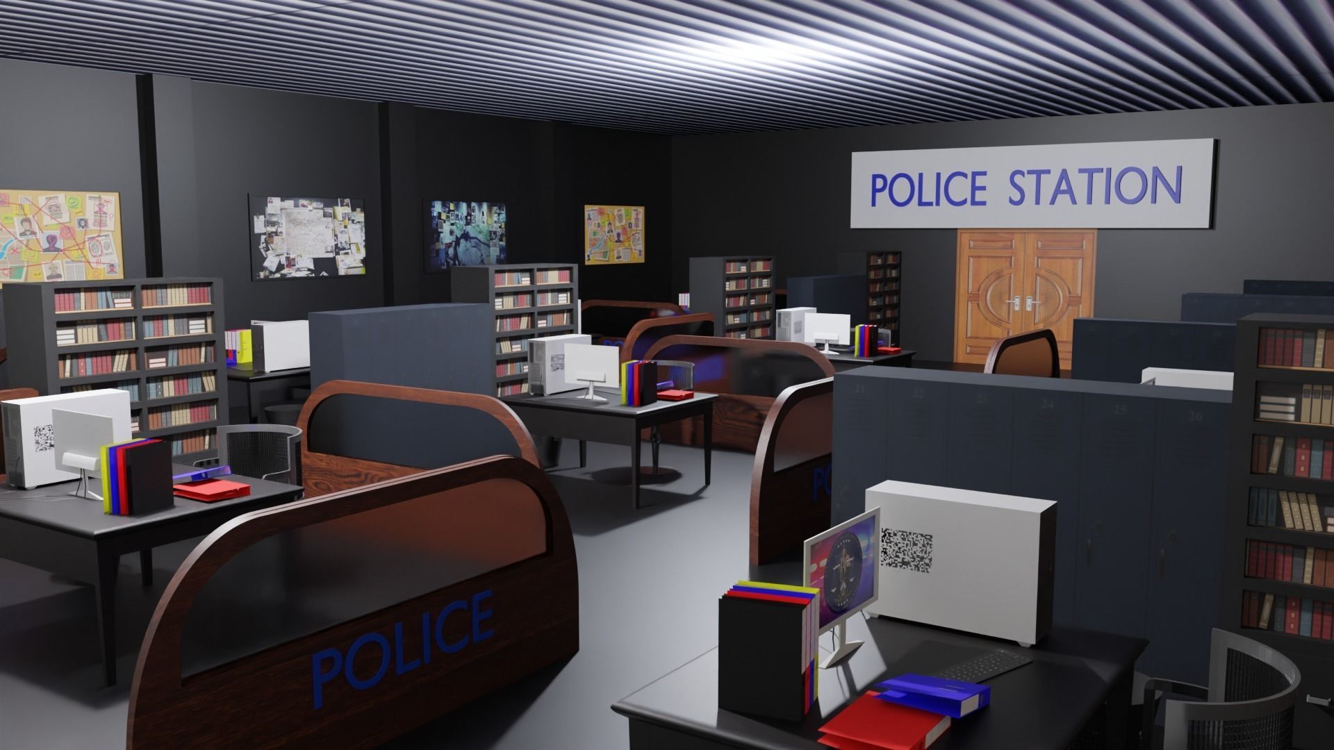 Police Station Interior Low-poly 3D model_4