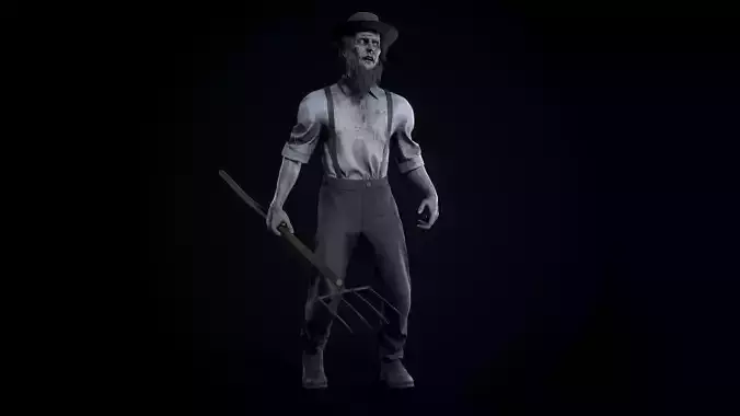 Zombie Amish Low-poly 3D model