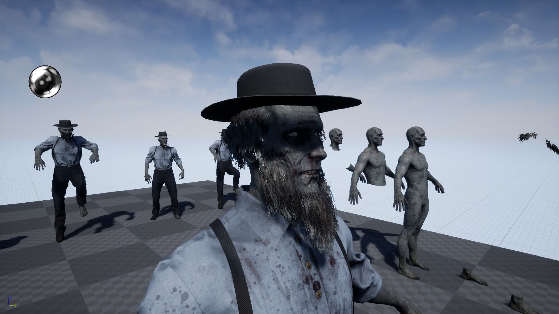 Zombie Amish Low-poly 3D model_13