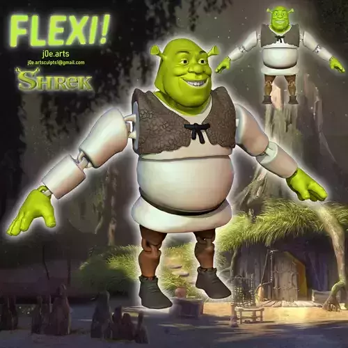  FLEXI Shrek from Dreamworks Shrek Print in place and flexi 3D print model