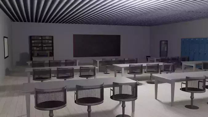 Classroom Interior Low-poly 3D model