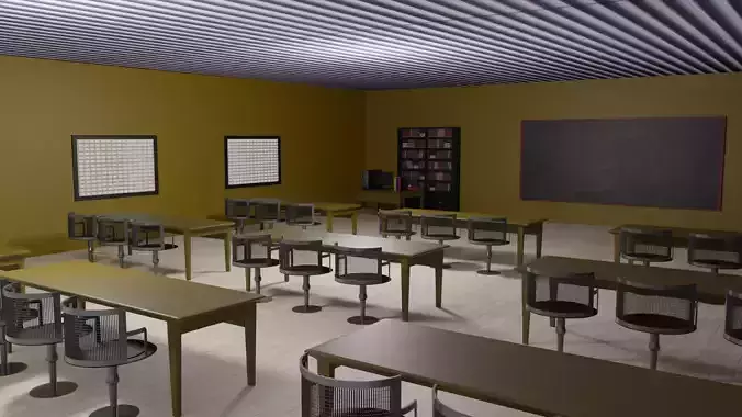 Classroom Interior  Low-poly 3D model