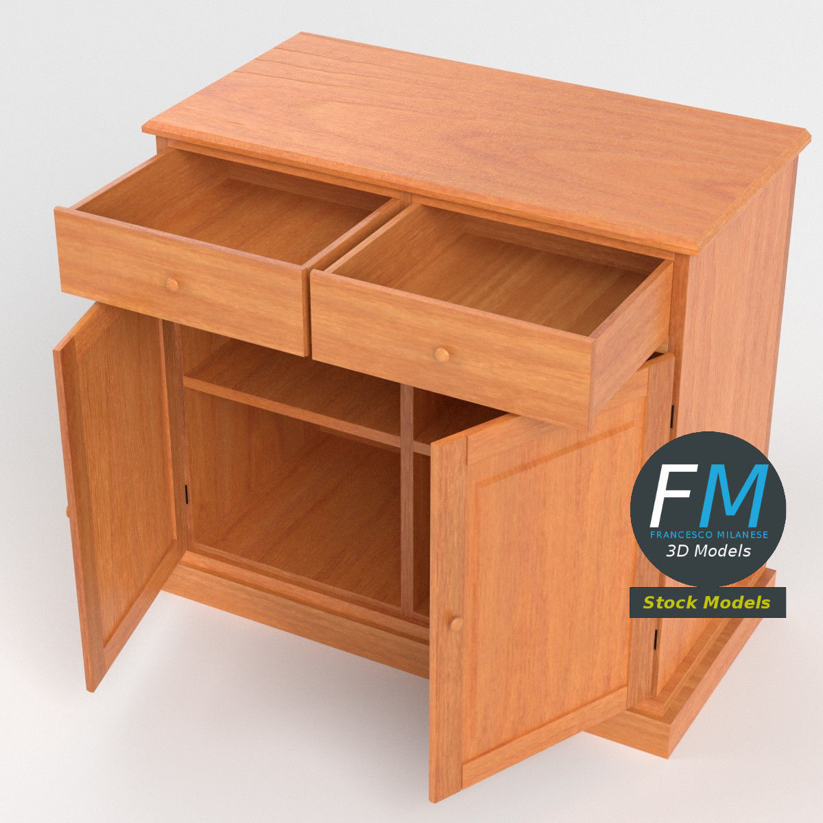 Kitchen sideboard 3D model_2