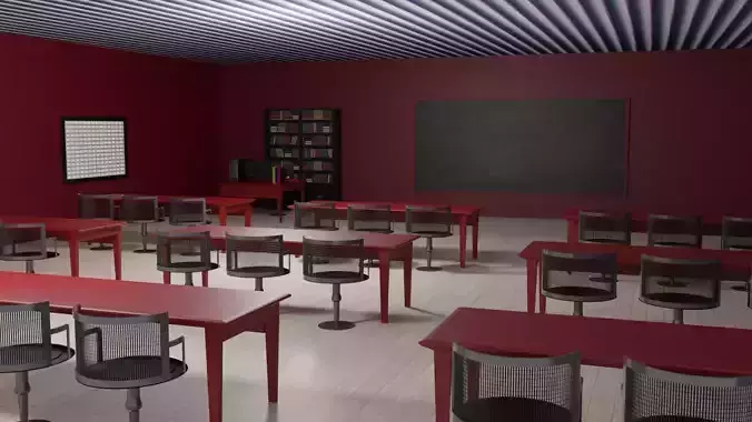 Classroom Interior  Low-poly 3D model