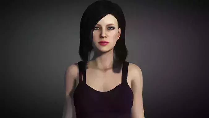 Corporative Woman in Higheels - Rigged and Blendshapes Low-poly 3D model