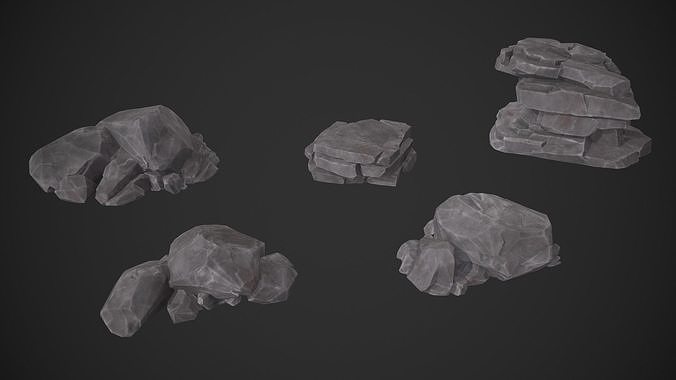Various Rocks Low-poly 3D model