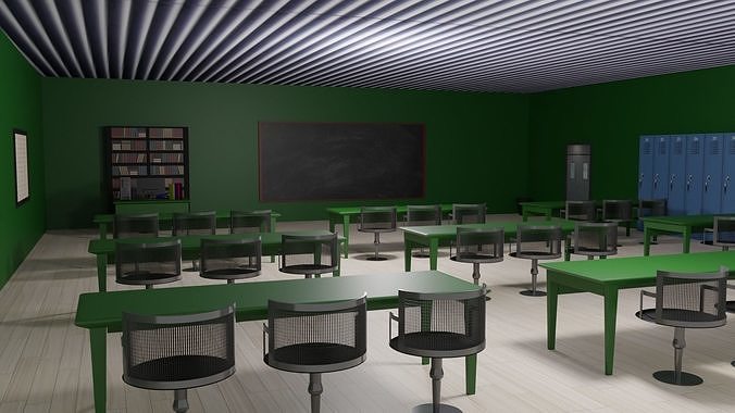 Classroom Interior  Low-poly 3D model