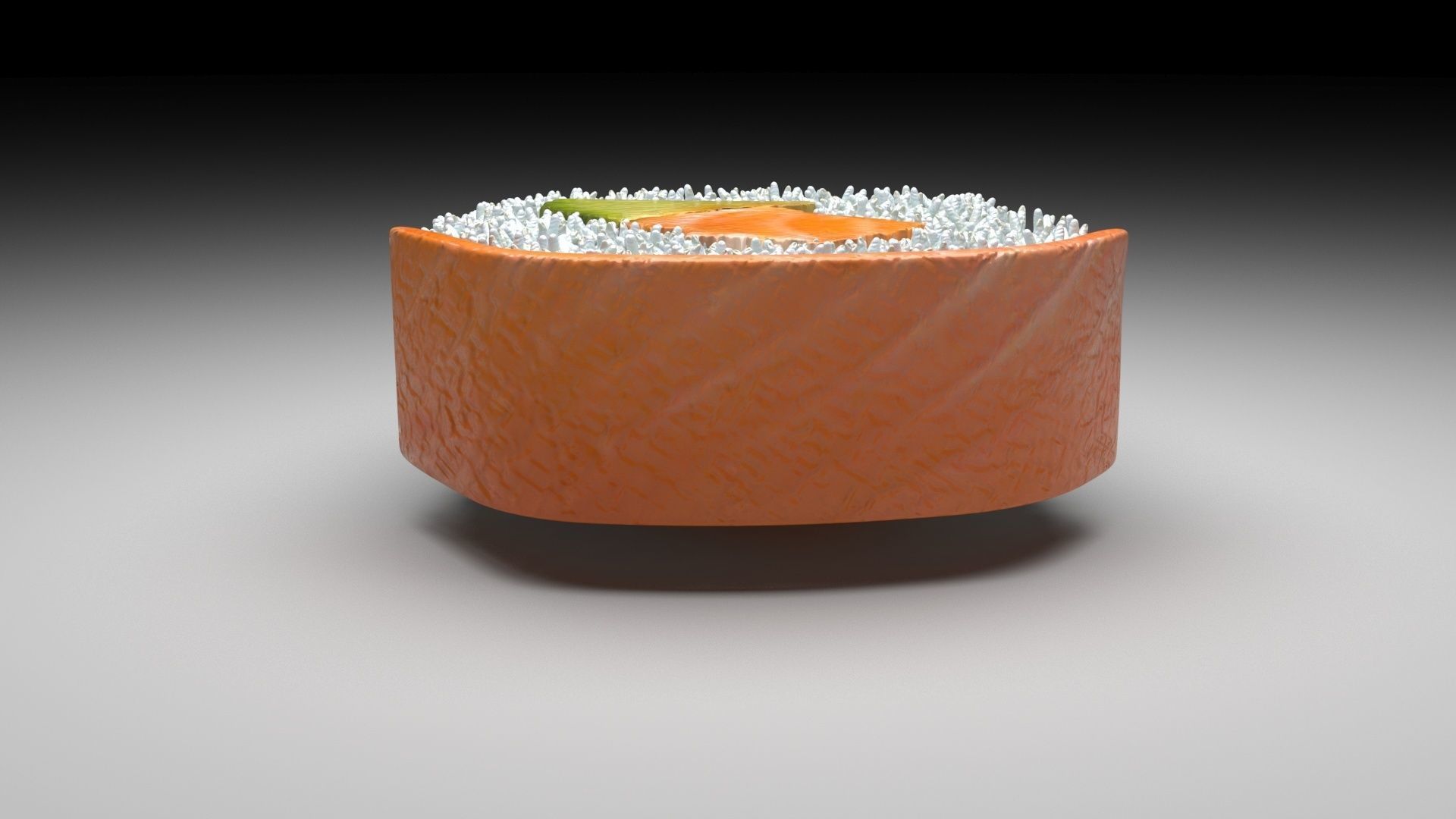 Sushi Roll With Salmon Fish 3D model_4