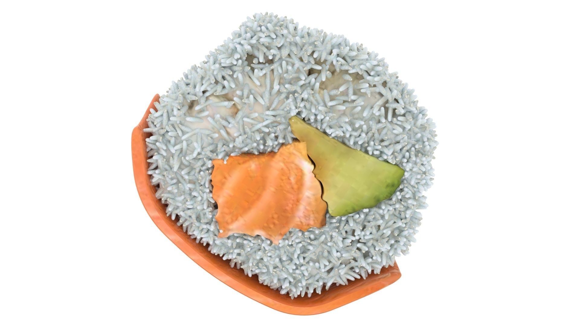 Sushi Roll With Salmon Fish 3D model_12