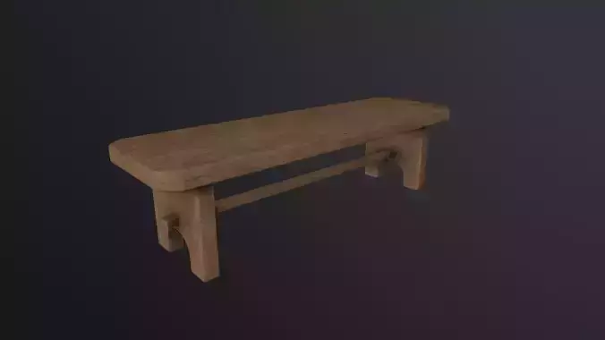 Wooden Bench 3D Model