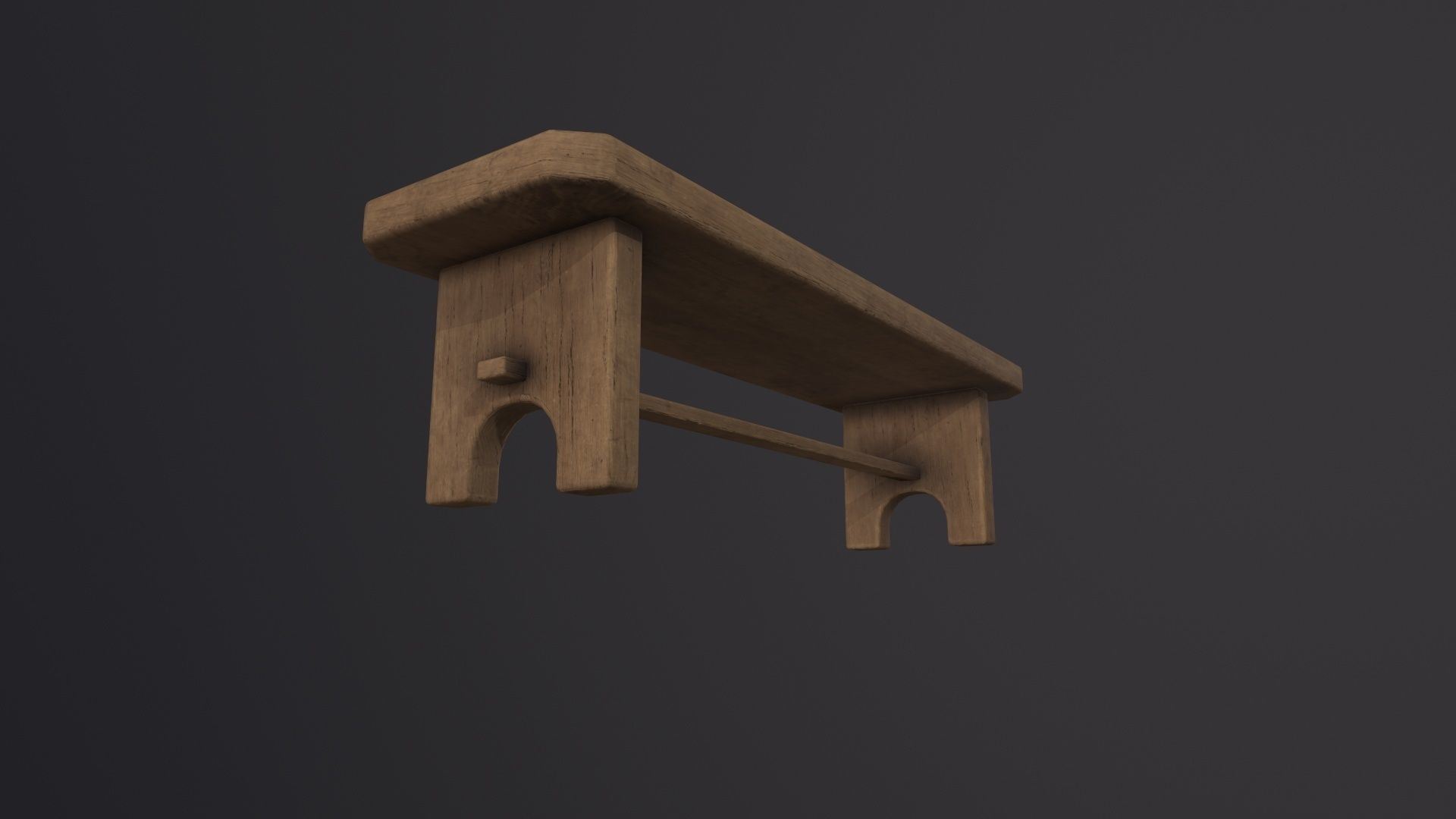 Wooden Bench 3D Model Low-poly 3D model_5