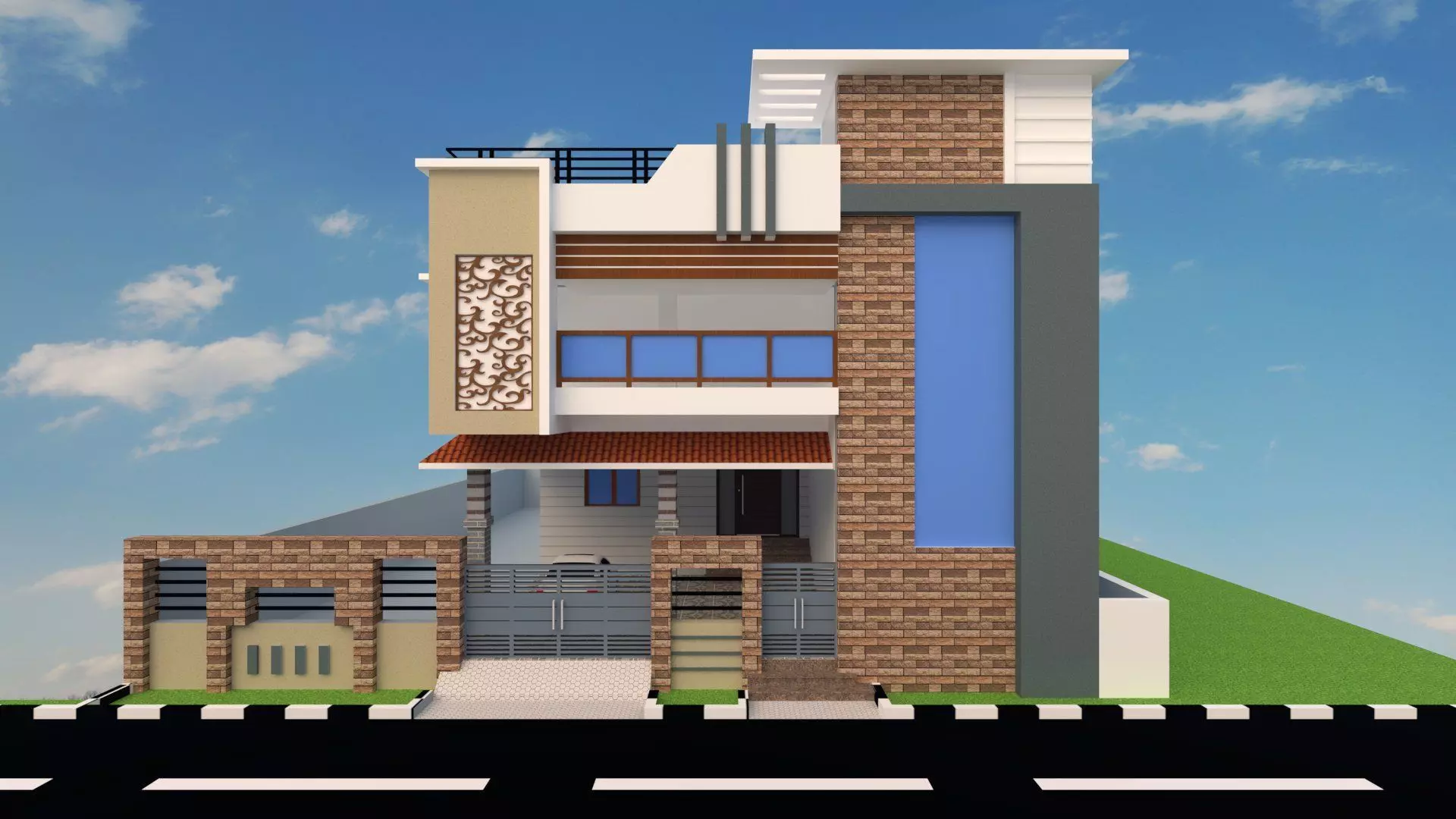 Modern Elevation 005 3D model animated | CGTrader