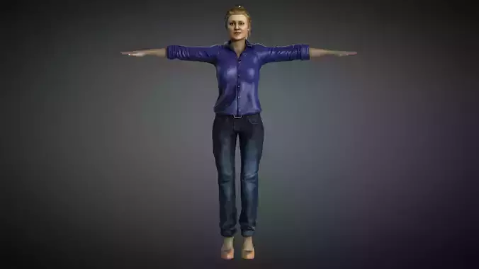 Business Woman - Rigged and Blendshapes Low-poly 3D model