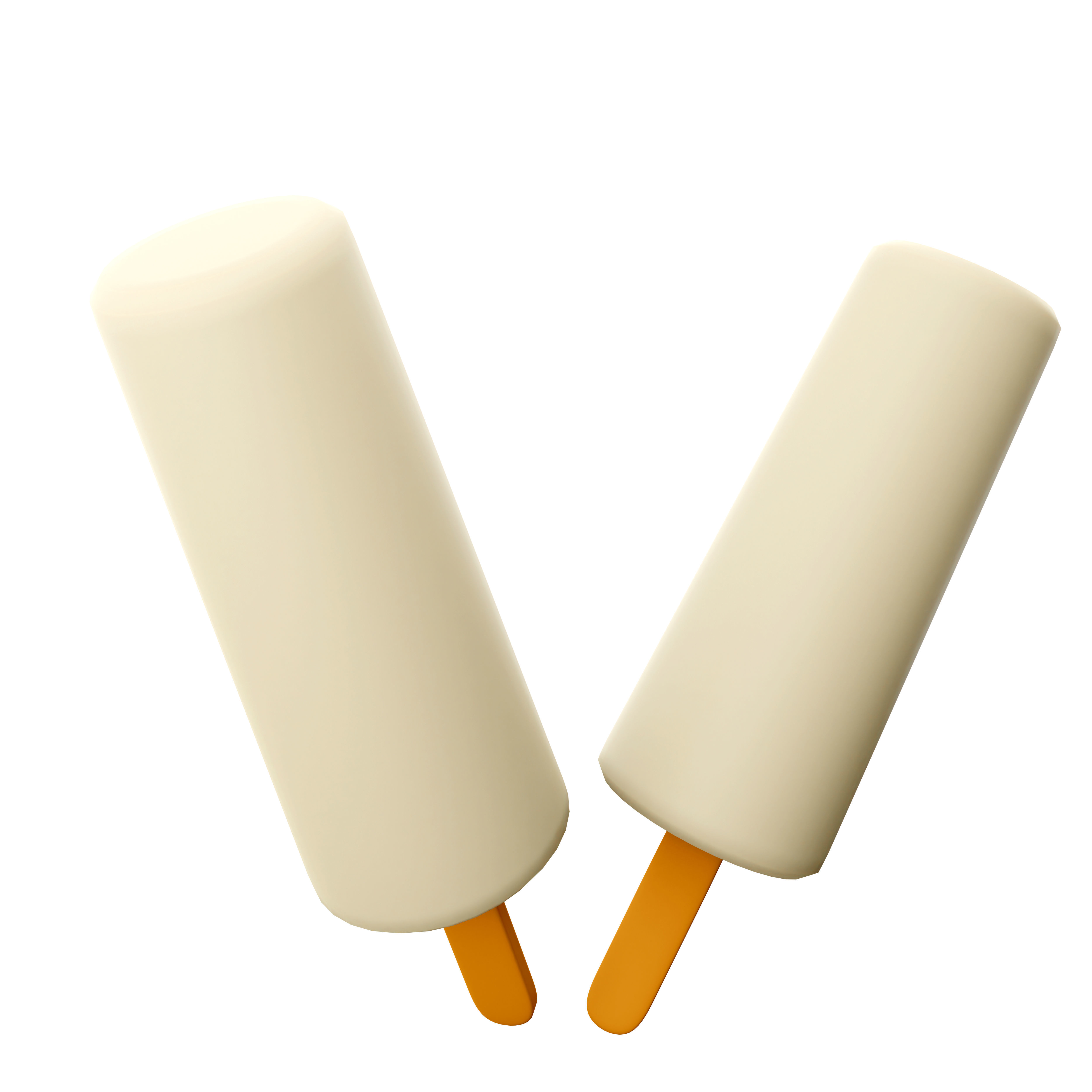 3d two vanilla popsicle icons 3D model | CGTrader