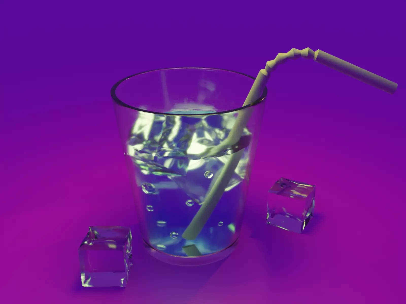Glass with Ice free model Free 3D model