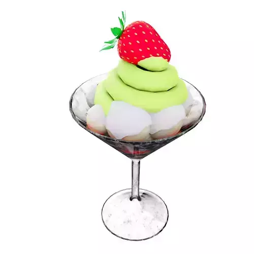3d ice cream in a glass icon