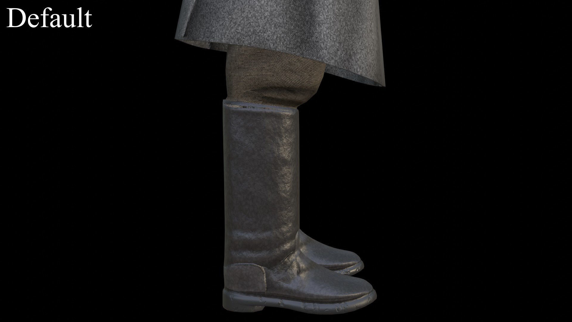 Caucasian or Cossack Character Costume Low-poly 3D model_9