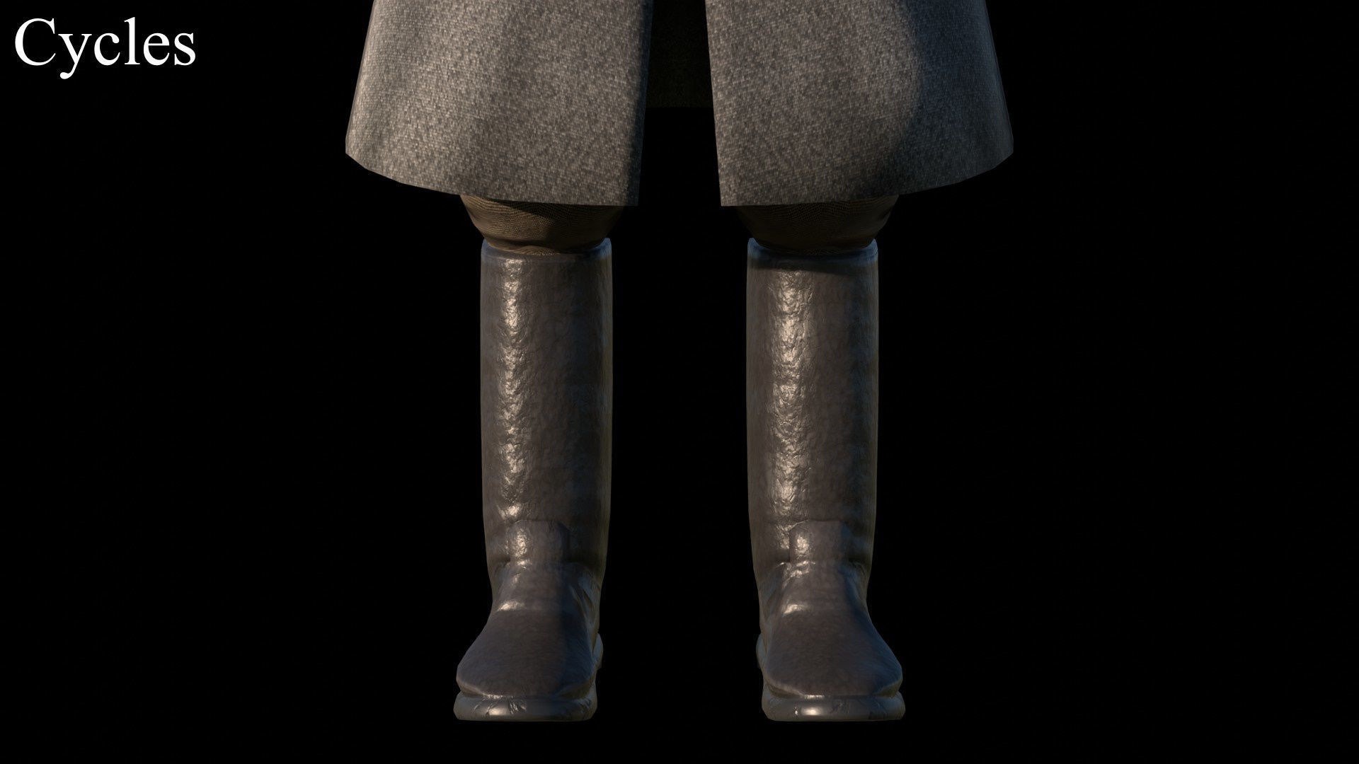 Caucasian or Cossack Character Costume Low-poly 3D model_36