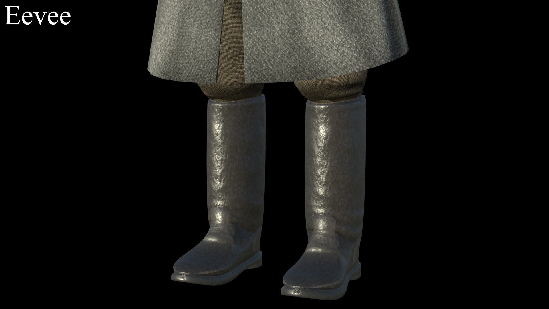 Caucasian or Cossack Character Costume Low-poly 3D model_18