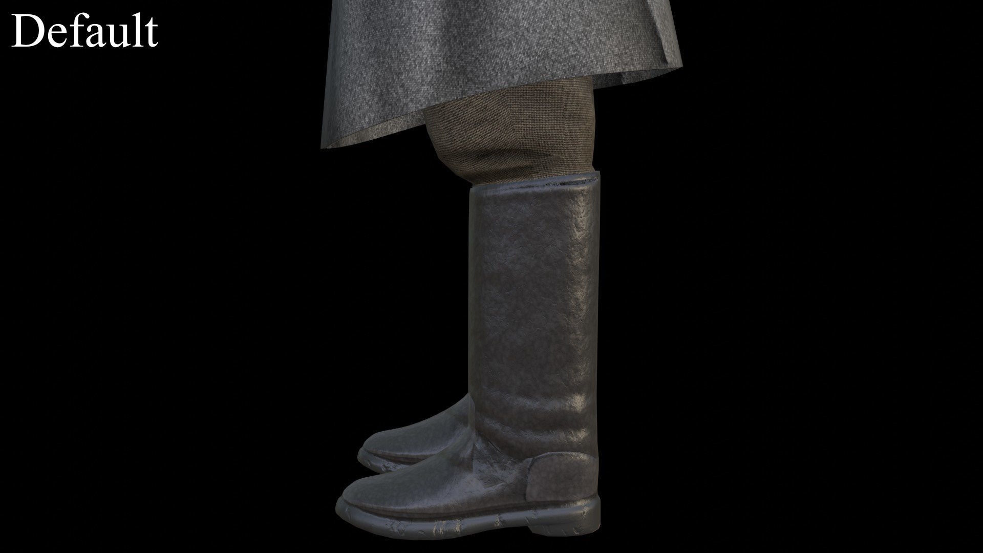 Caucasian or Cossack Character Costume Low-poly 3D model_12