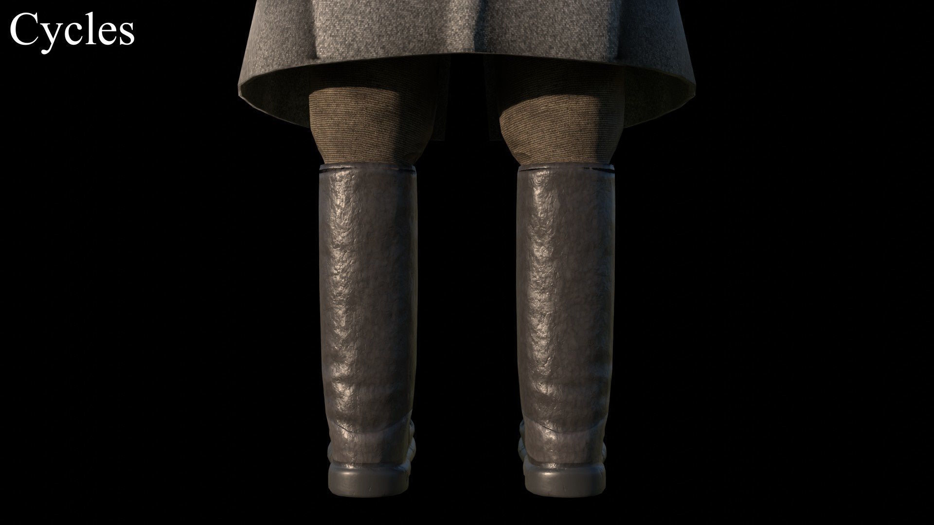 Caucasian or Cossack Character Costume Low-poly 3D model_45