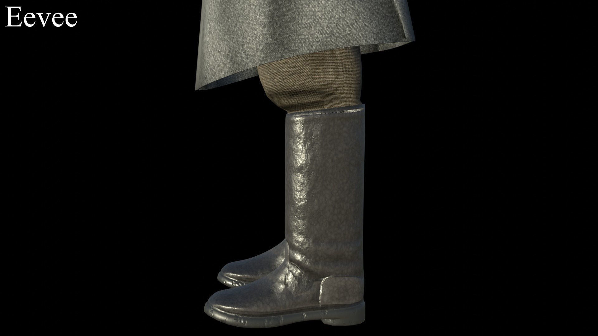 Caucasian or Cossack Character Costume Low-poly 3D model_27